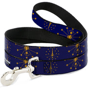 Dog Leash - Indiana Flag/Torch CLOSE-UP Navy Blue/Gold Dog Leashes Buckle-Down