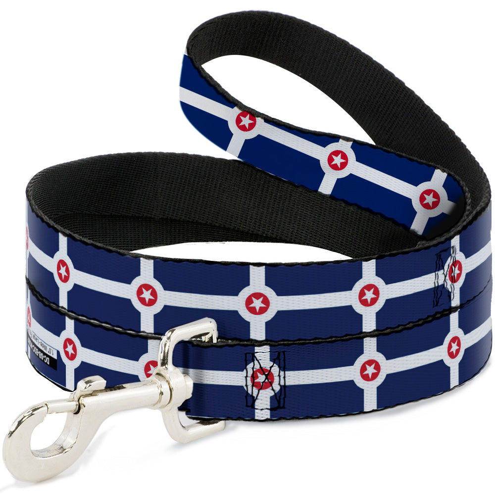 Dog Leash - Indianapolis Flag Navy Blue/White/Red Dog Leashes Buckle-Down