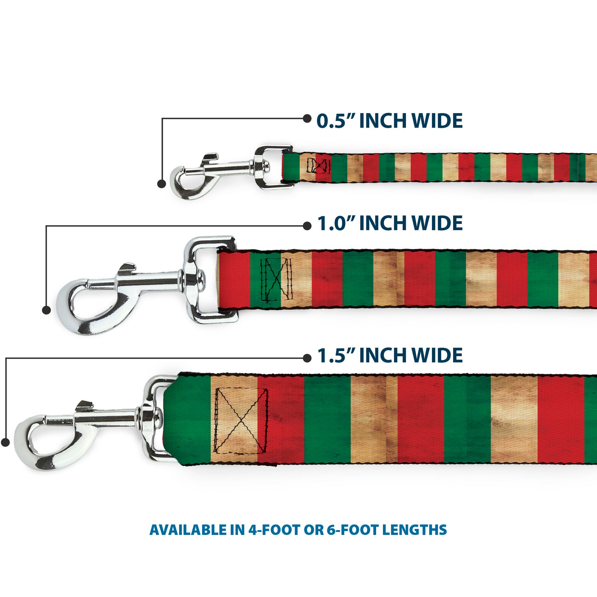 Dog Leash - Italy Flag Continuous Vintage Dog Leashes Buckle-Down