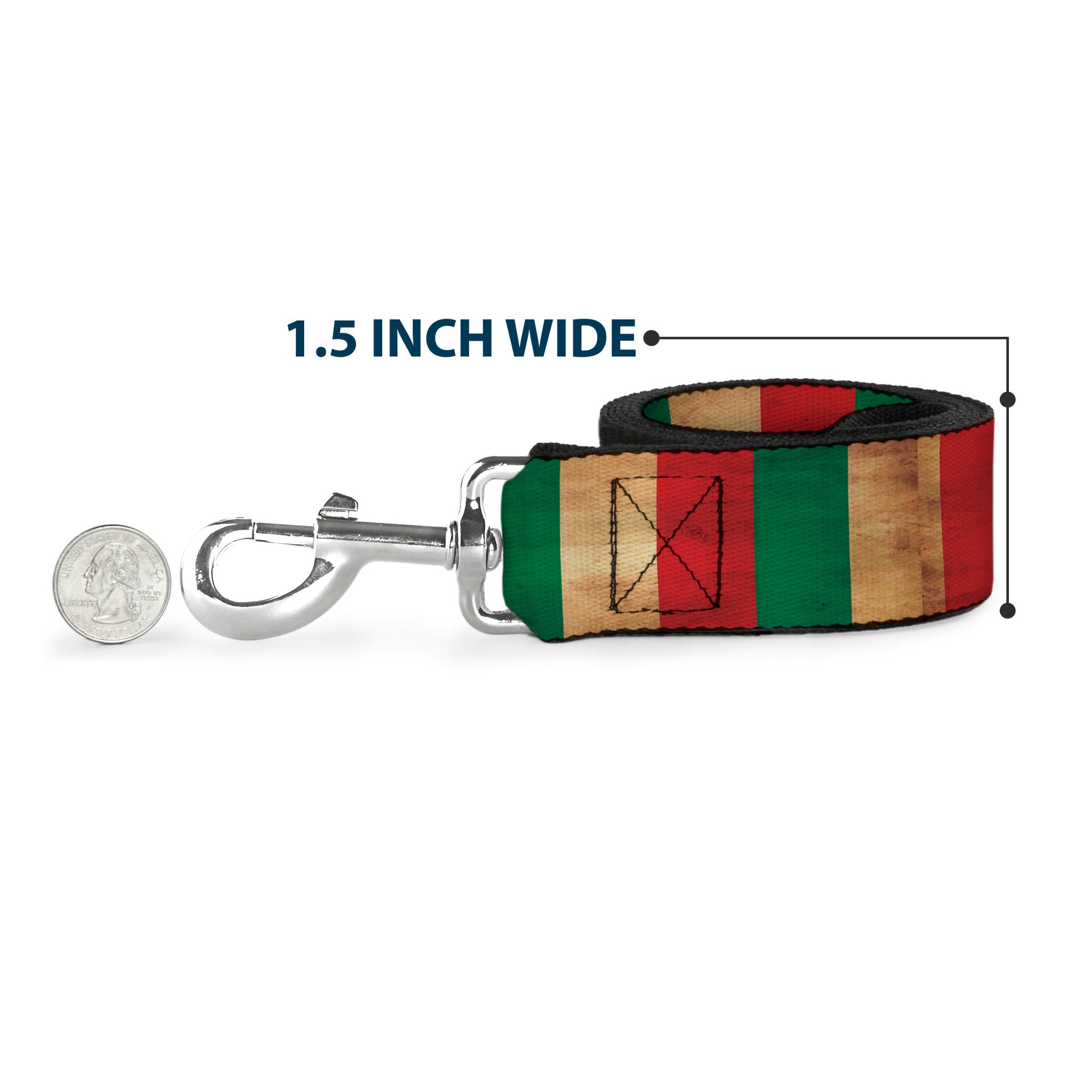 Dog Leash - Italy Flag Continuous Vintage Dog Leashes Buckle-Down