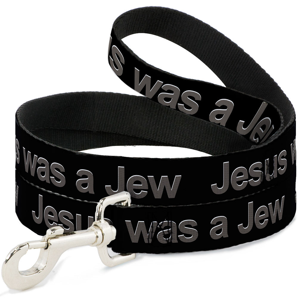 Buckle-Down Dog Leash - JESUS WAS A JEW Black/Gray Dog Leashes Buckle-Down