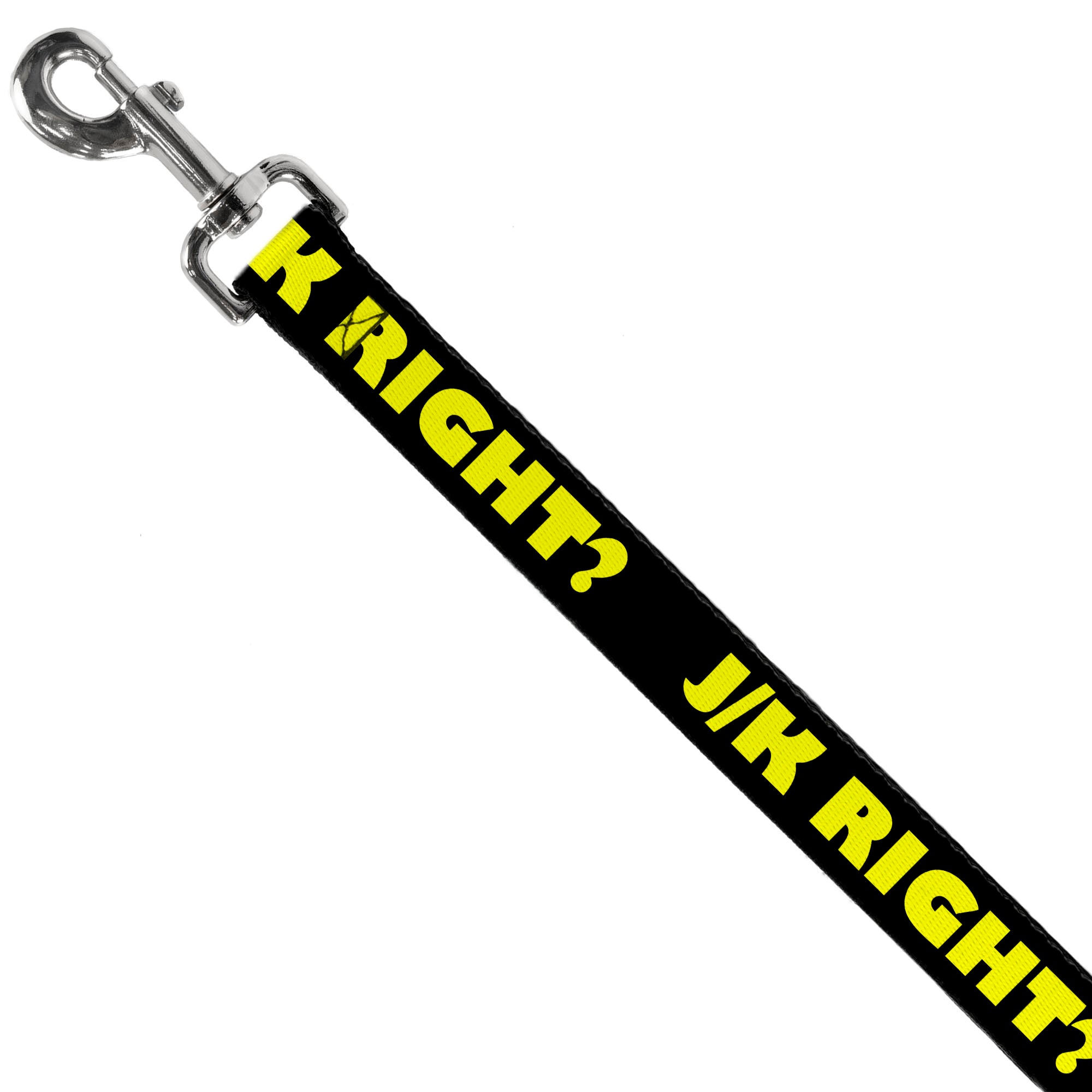 Dog Leash - J/K RIGHT? Black/Yellow Dog Leashes Buckle-Down