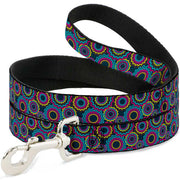 Dog Leash - Jagged Rings Teals/Fuchsia/Yellow Dog Leashes Buckle-Down