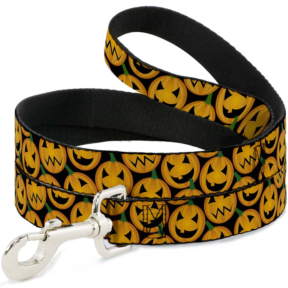 Dog Leash - Jack-o'-Lantern Collage Black Dog Leashes Buckle-Down