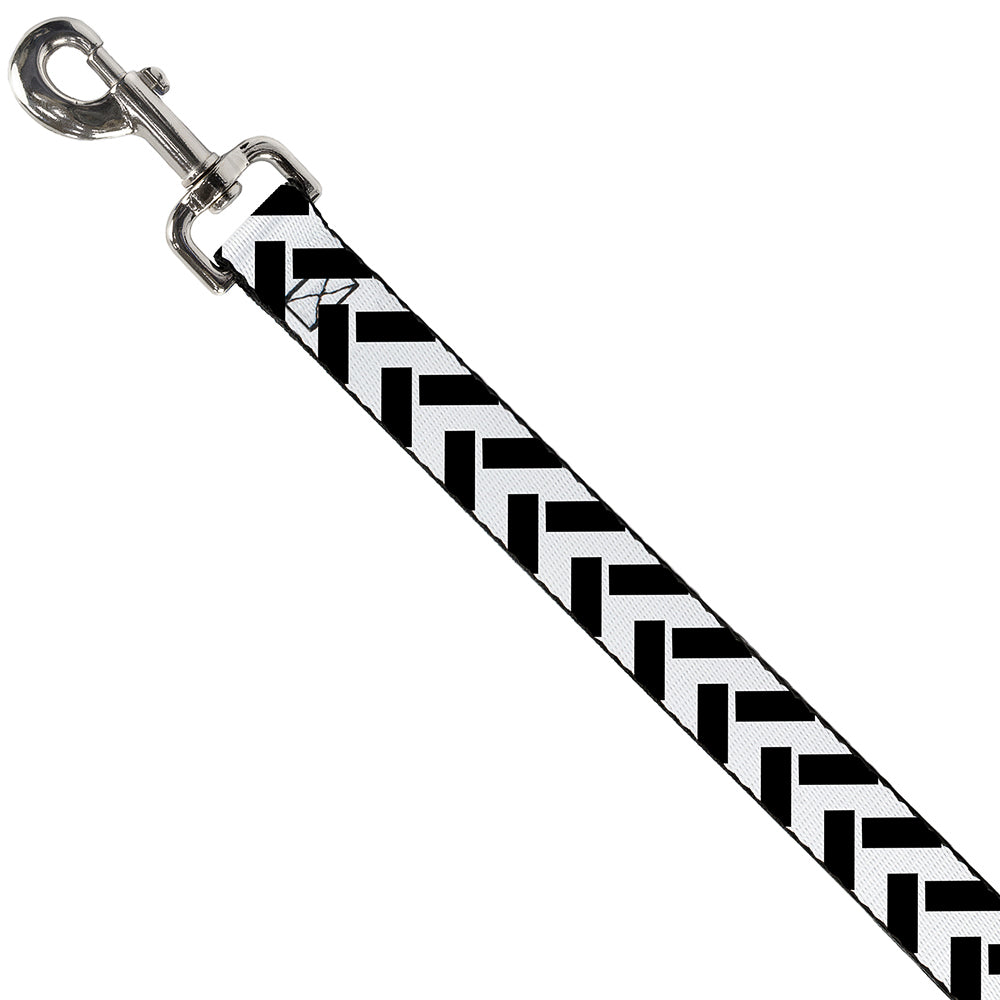 Dog Leash - Jagged Chevron White/Black Dog Leashes Buckle-Down