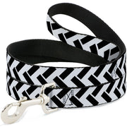 Dog Leash - Jagged Chevron White/Black Dog Leashes Buckle-Down