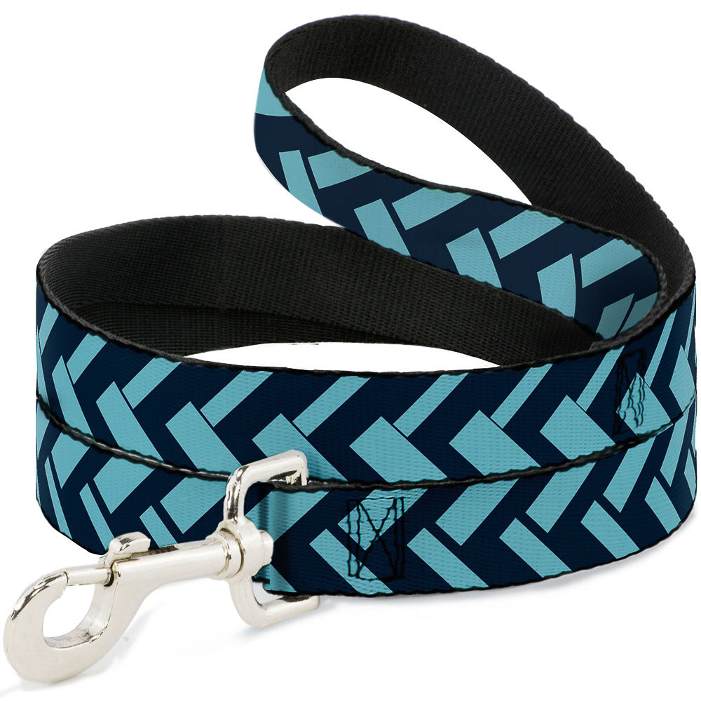 Dog Leash - Jagged Chevron Navy/Turquoise Dog Leashes Buckle-Down