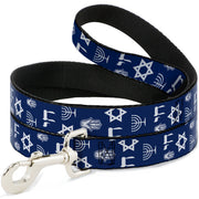 Dog Leash - Jewish Symbols-4 Blue/White Dog Leashes Buckle-Down