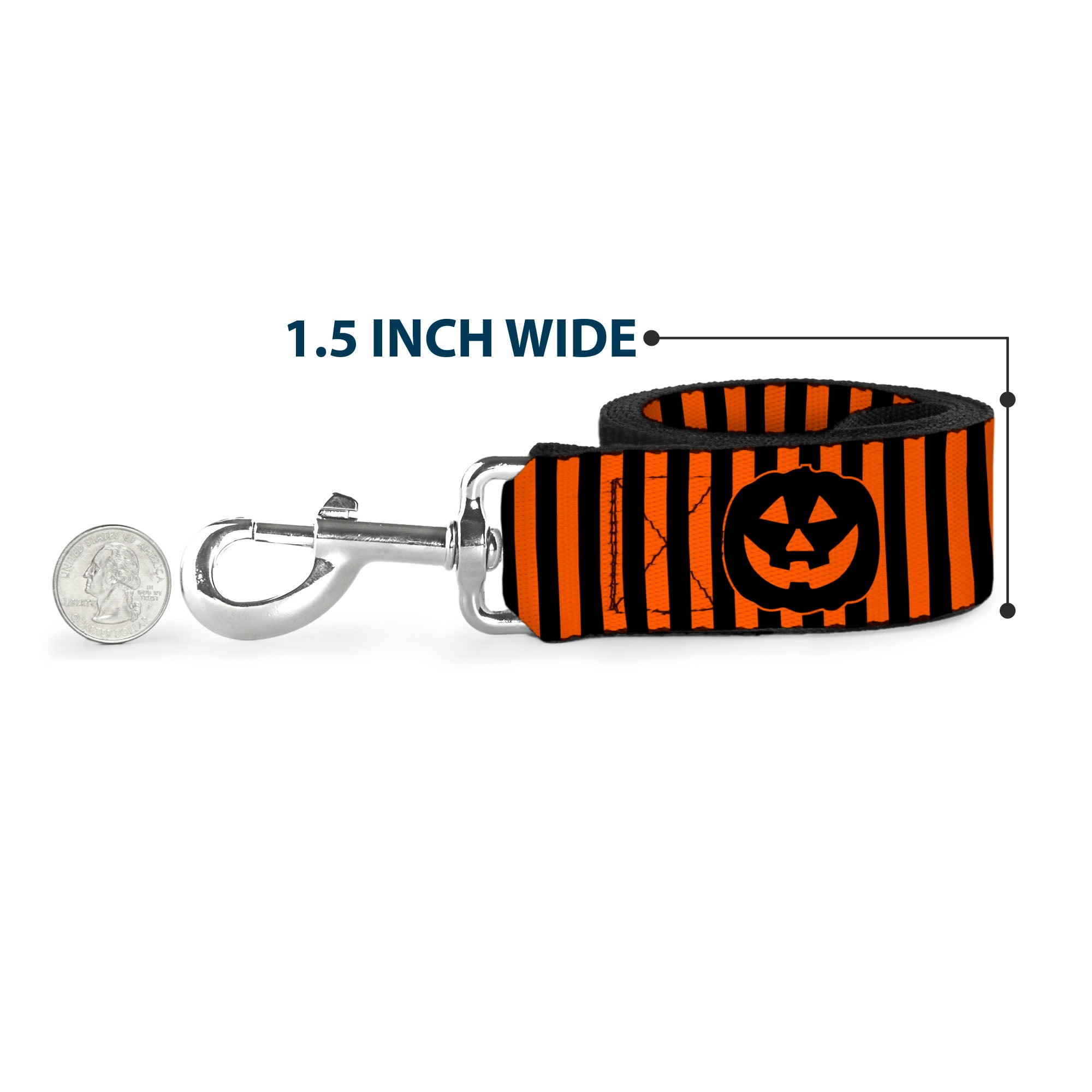 Dog Leash - Jack-o'-Lantern Pumpkin Stripe Orange/Black Dog Leashes Buckle-Down