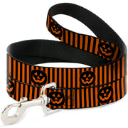 Dog Leash - Jack-o'-Lantern Pumpkin Stripe Orange/Black Dog Leashes Buckle-Down