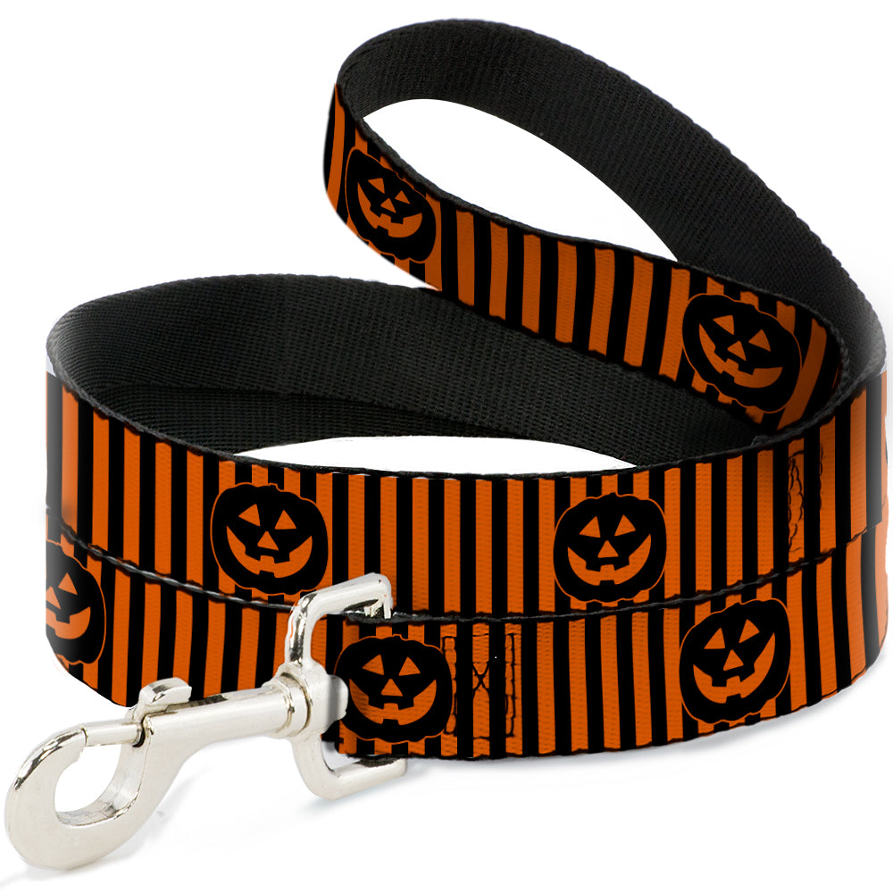 Dog Leash - Jack-o'-Lantern Pumpkin Stripe Orange/Black Dog Leashes Buckle-Down