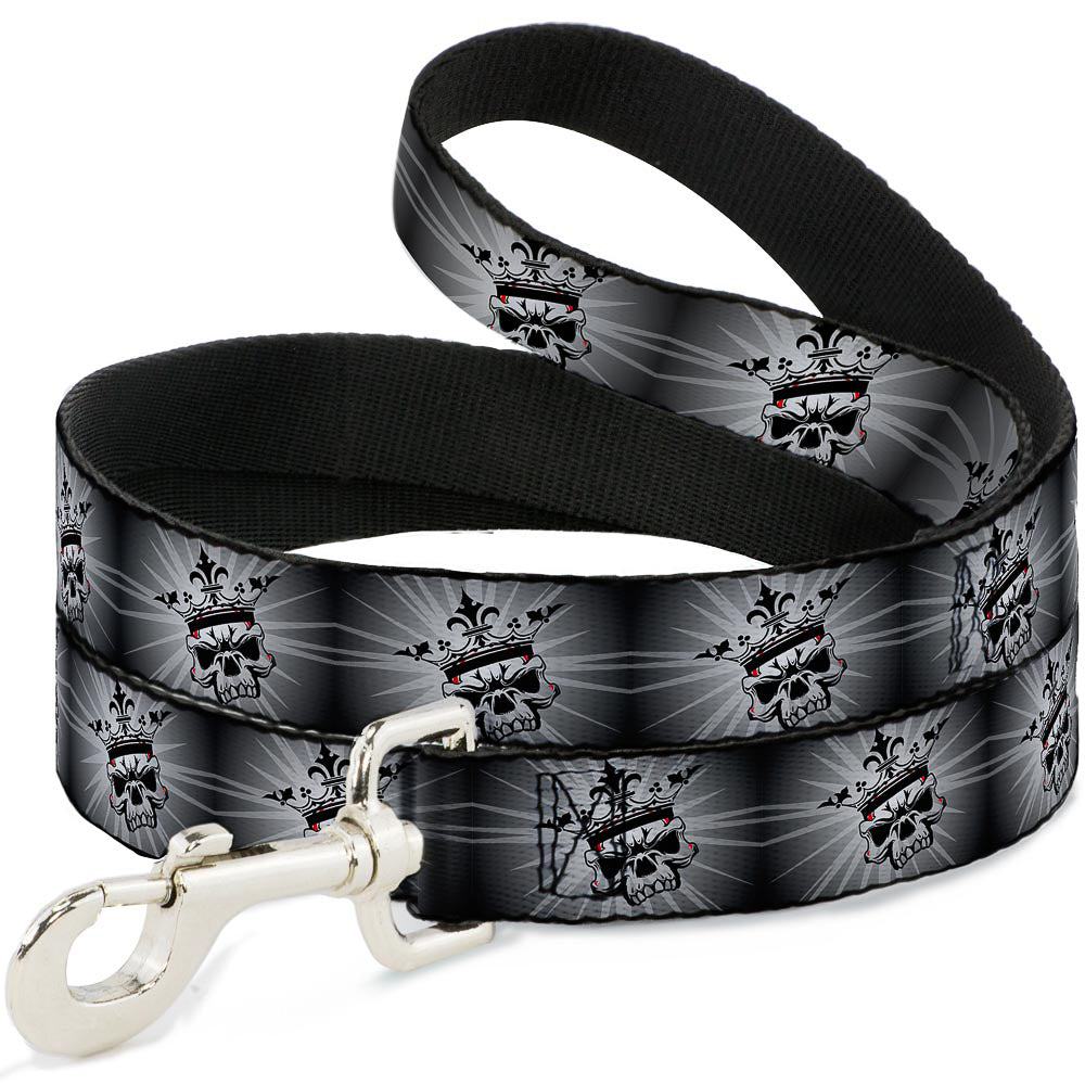Dog Leash - King Skull Blocks/Rays Grays Dog Leashes Buckle-Down