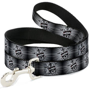 Dog Leash - King Skull Blocks/Rays Grays Dog Leashes Buckle-Down