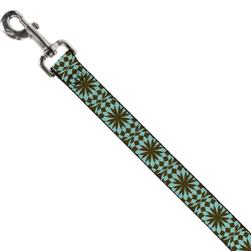 Dog Leash - Kaleidoscope Balls Turquoise/Brown Dog Leashes Buckle-Down