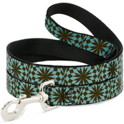 Dog Leash - Kaleidoscope Balls Turquoise/Brown Dog Leashes Buckle-Down