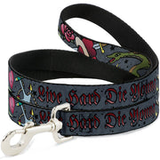 Dog Leash - Live Hard Die Young Gray Dog Leashes Buckle-Down