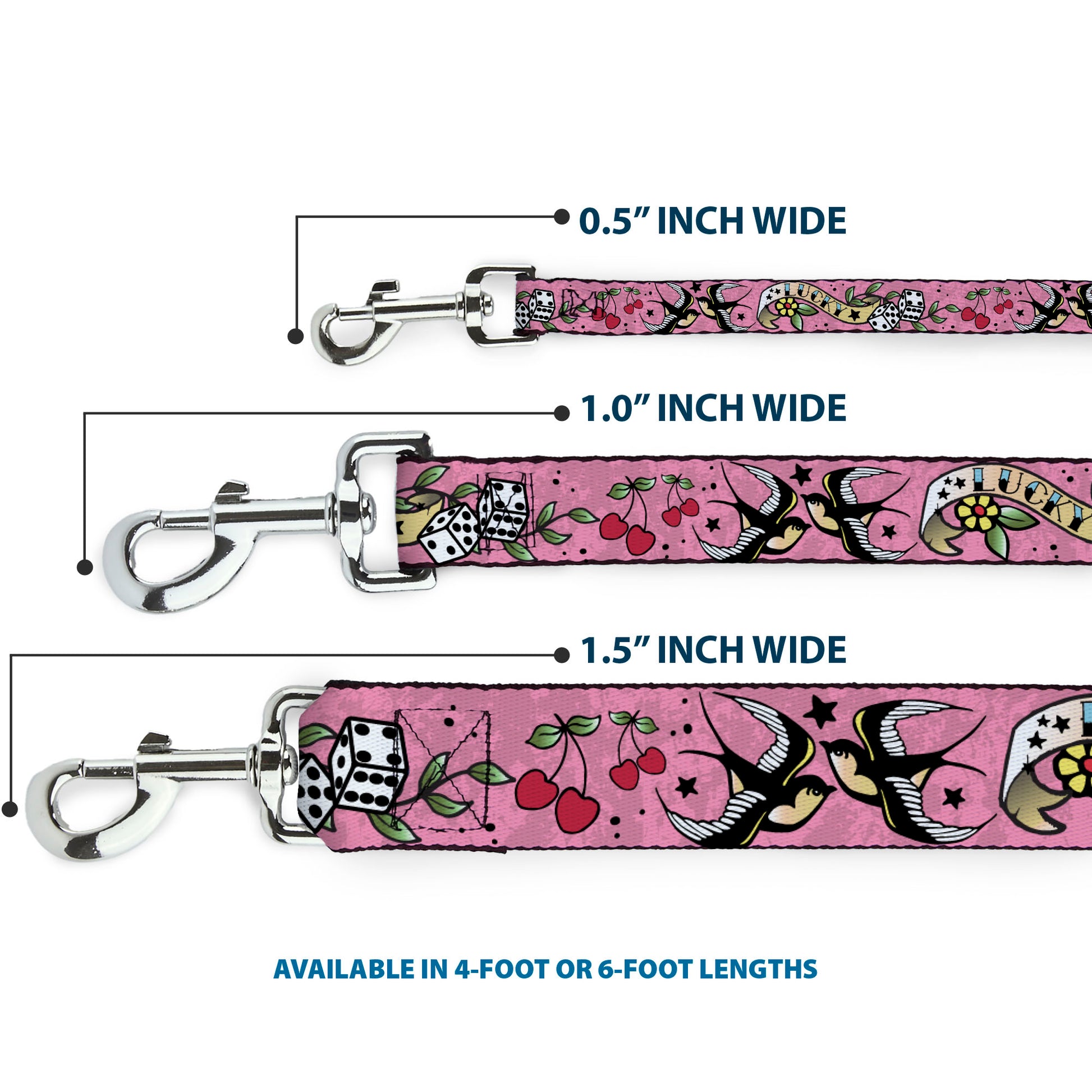 Dog Leash - Lucky Pink Dog Leashes Buckle-Down