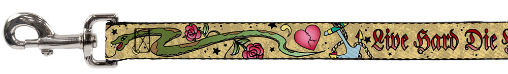 Dog Leash - Live Hard Die Young Tan Dog Leashes Buckle-Down