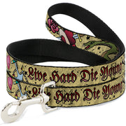 Dog Leash - Live Hard Die Young Tan Dog Leashes Buckle-Down