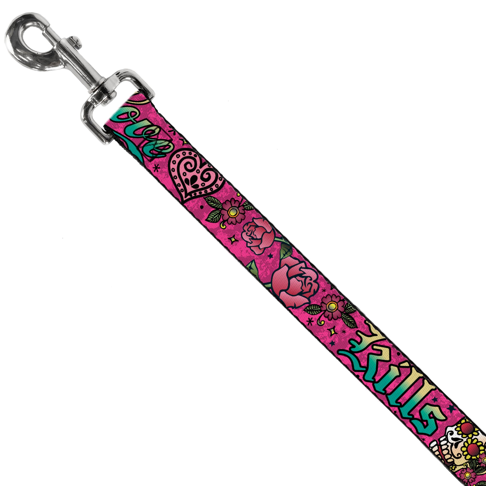 Dog Leash - Love Kills Pink Dog Leashes Buckle-Down