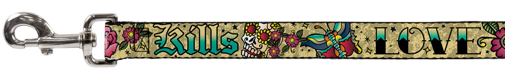 Dog Leash - Love Kills Tan Dog Leashes Buckle-Down