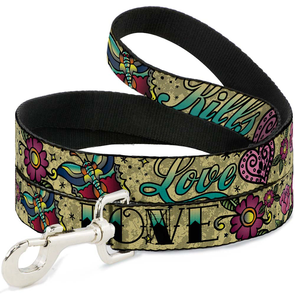 Dog Leash - Love Kills Tan Dog Leashes Buckle-Down
