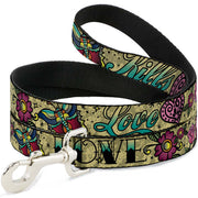 Dog Leash - Love Kills Tan Dog Leashes Buckle-Down
