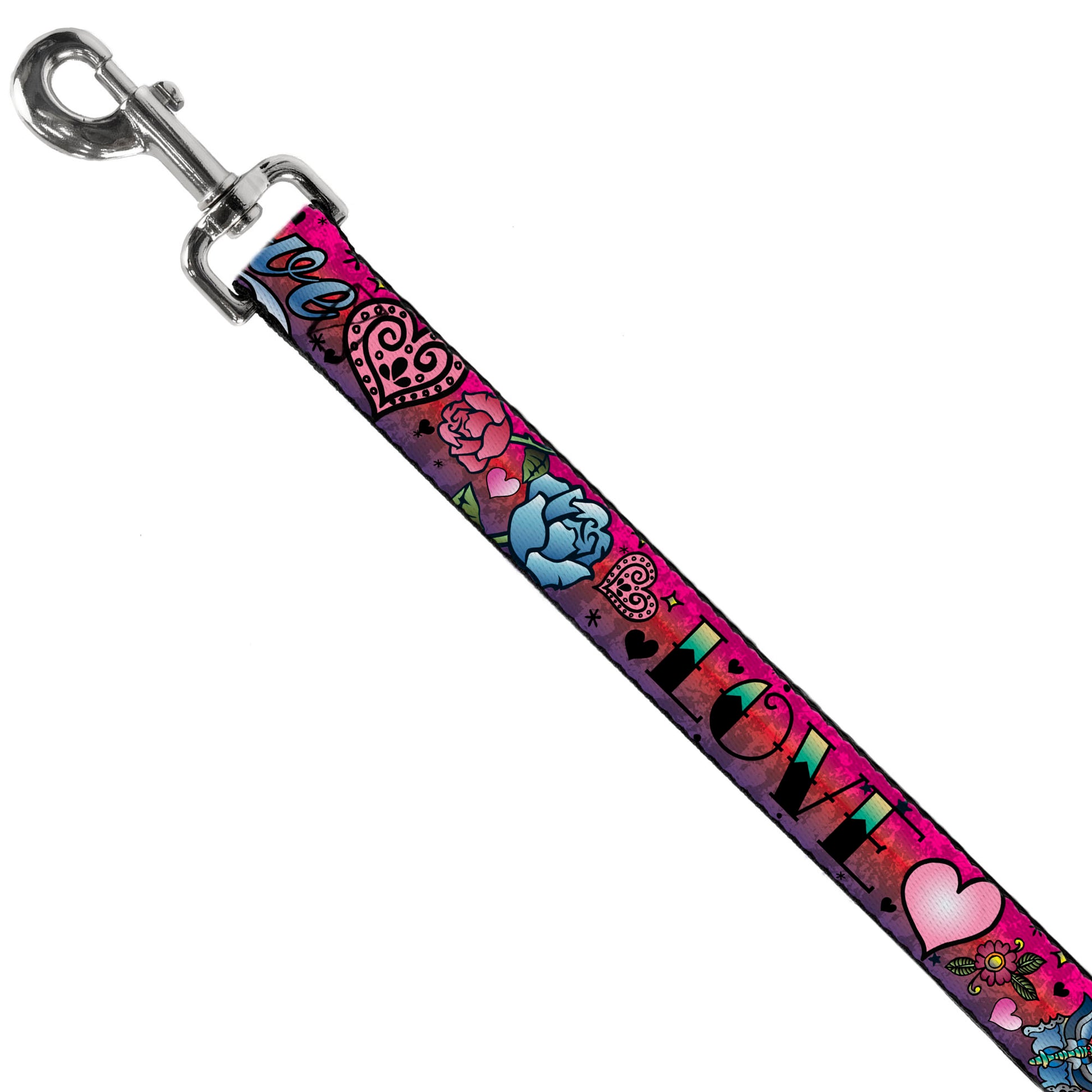 Dog Leash - Love Love Pink Dog Leashes Buckle-Down