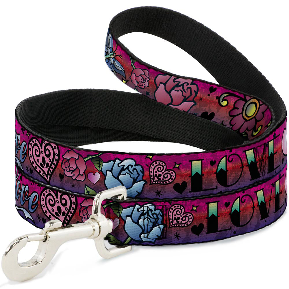Dog Leash - Love Love Pink Dog Leashes Buckle-Down