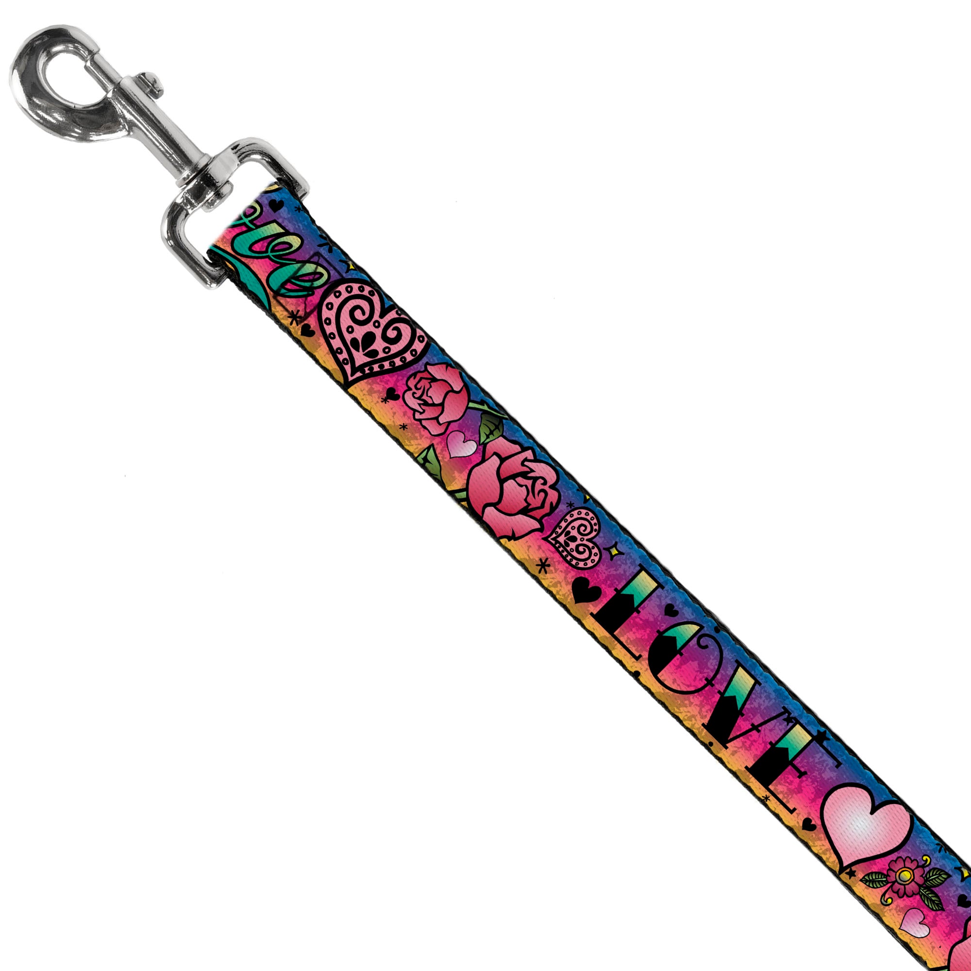 Dog Leash - Love Love Purple Dog Leashes Buckle-Down