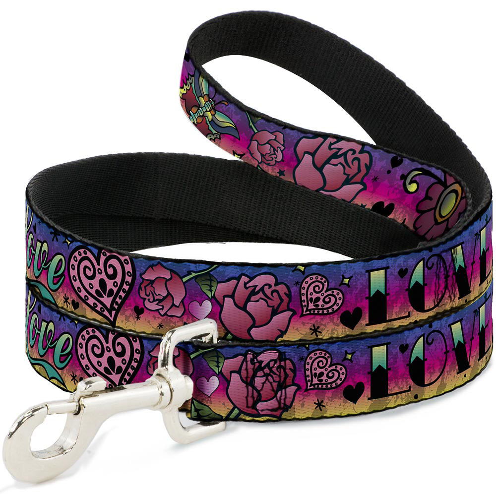 Dog Leash - Love Love Purple Dog Leashes Buckle-Down