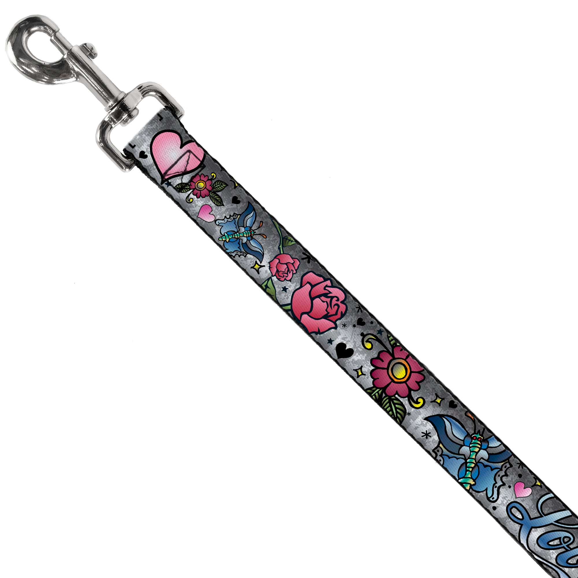 Dog Leash - Love Love Gray Dog Leashes Buckle-Down