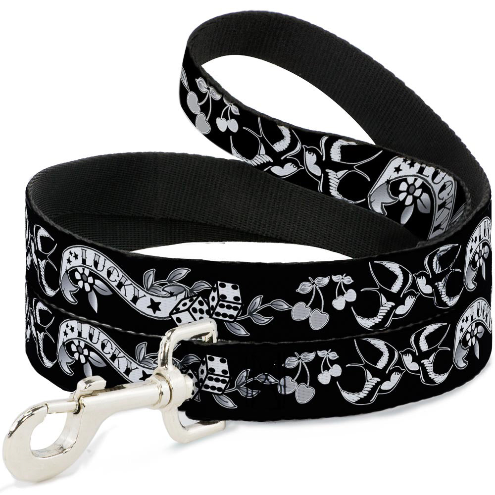 Dog Leash - Lucky Black/White Dog Leashes Buckle-Down