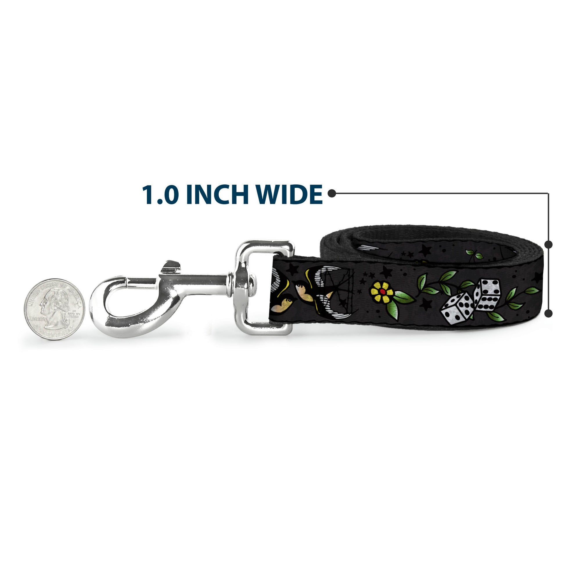 Dog Leash - Lucky CLOSE-UP Gray Dog Leashes Buckle-Down