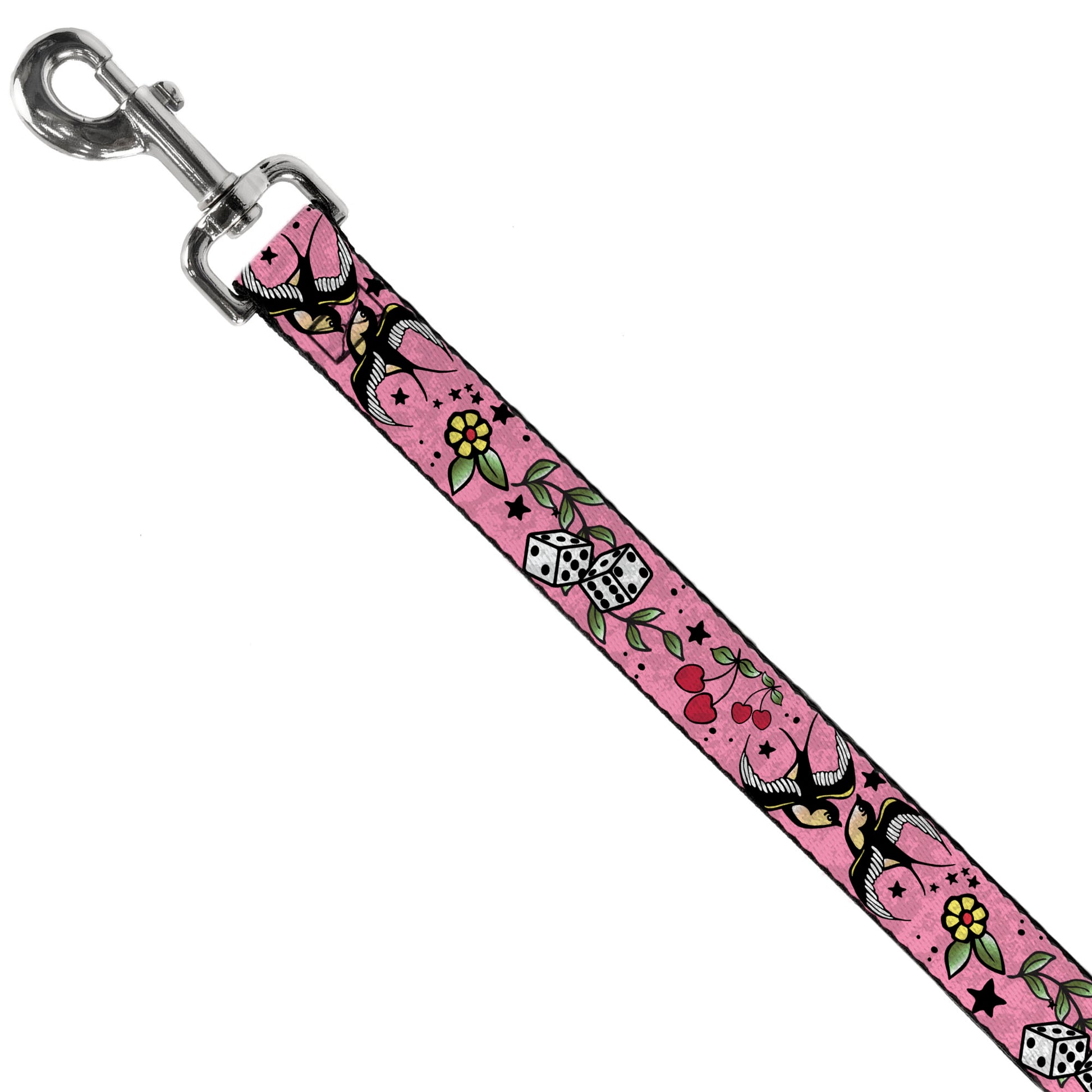 Dog Leash - Lucky CLOSE-UP Pink Dog Leashes Buckle-Down