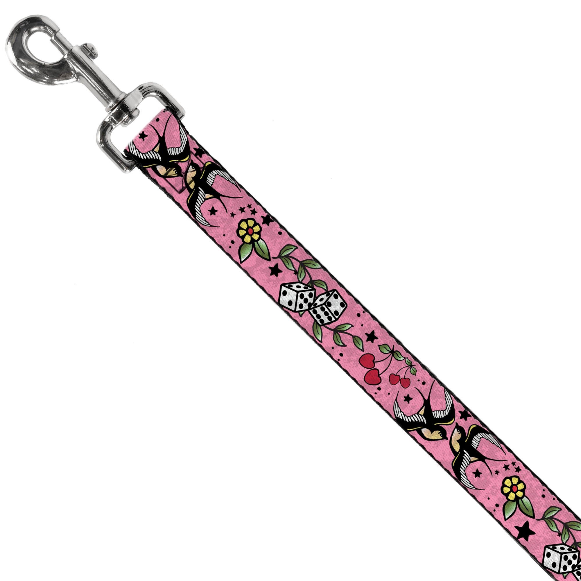 Dog Leash - Lucky CLOSE-UP Pink Dog Leashes Buckle-Down