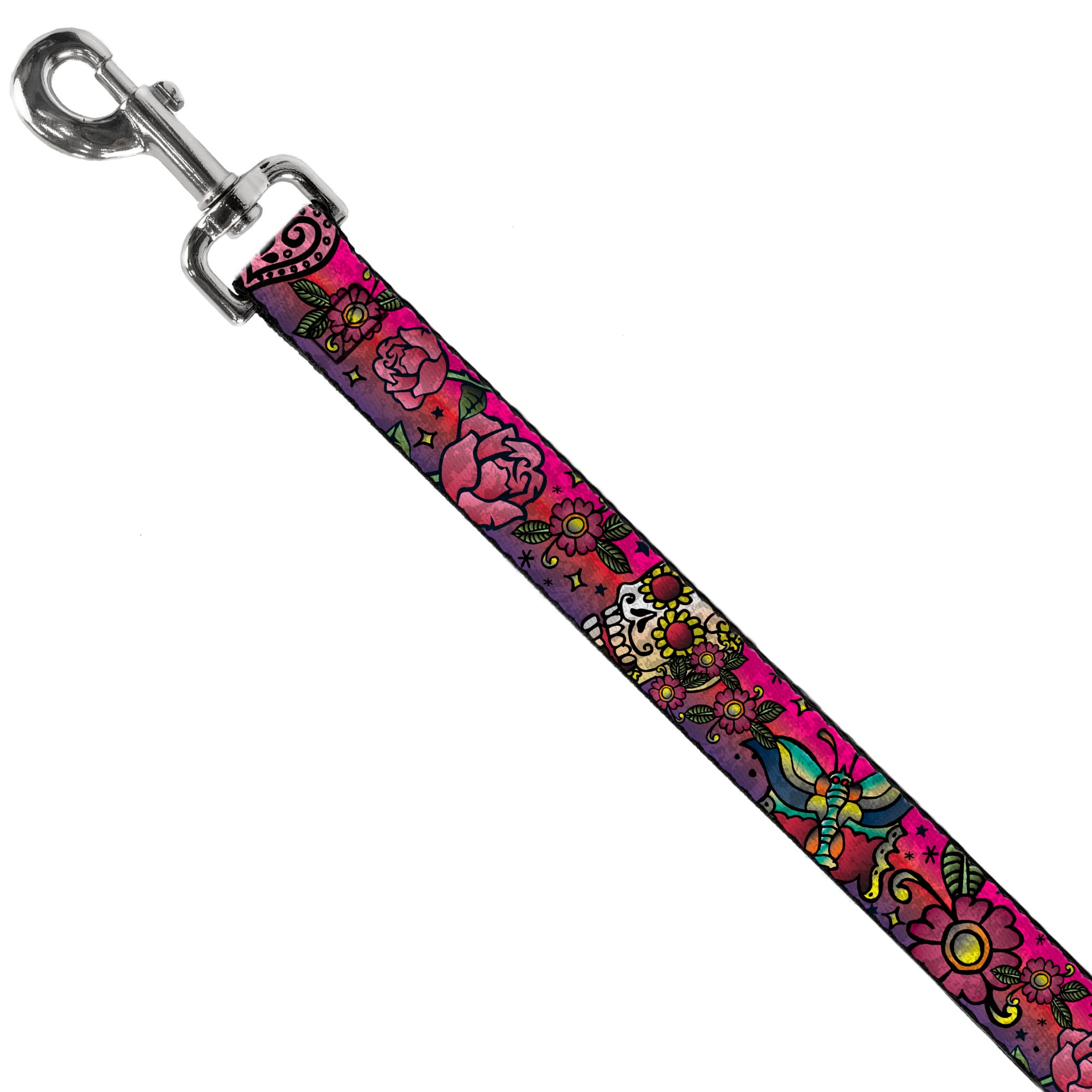 Dog Leash - Love Kills CLOSE-UP Pink Dog Leashes Buckle-Down