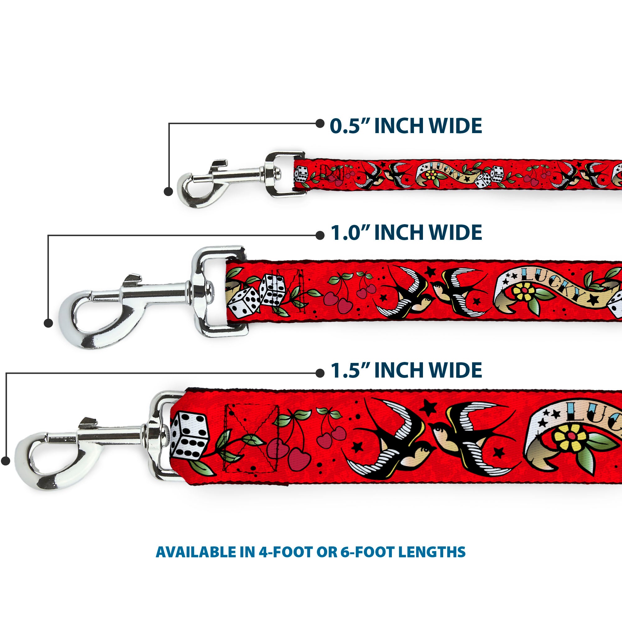 Dog Leash - Lucky Red Dog Leashes Buckle-Down