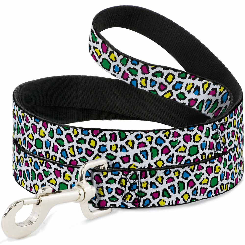 Dog Leash - Leopard White/Multi Color Dog Leashes Buckle-Down