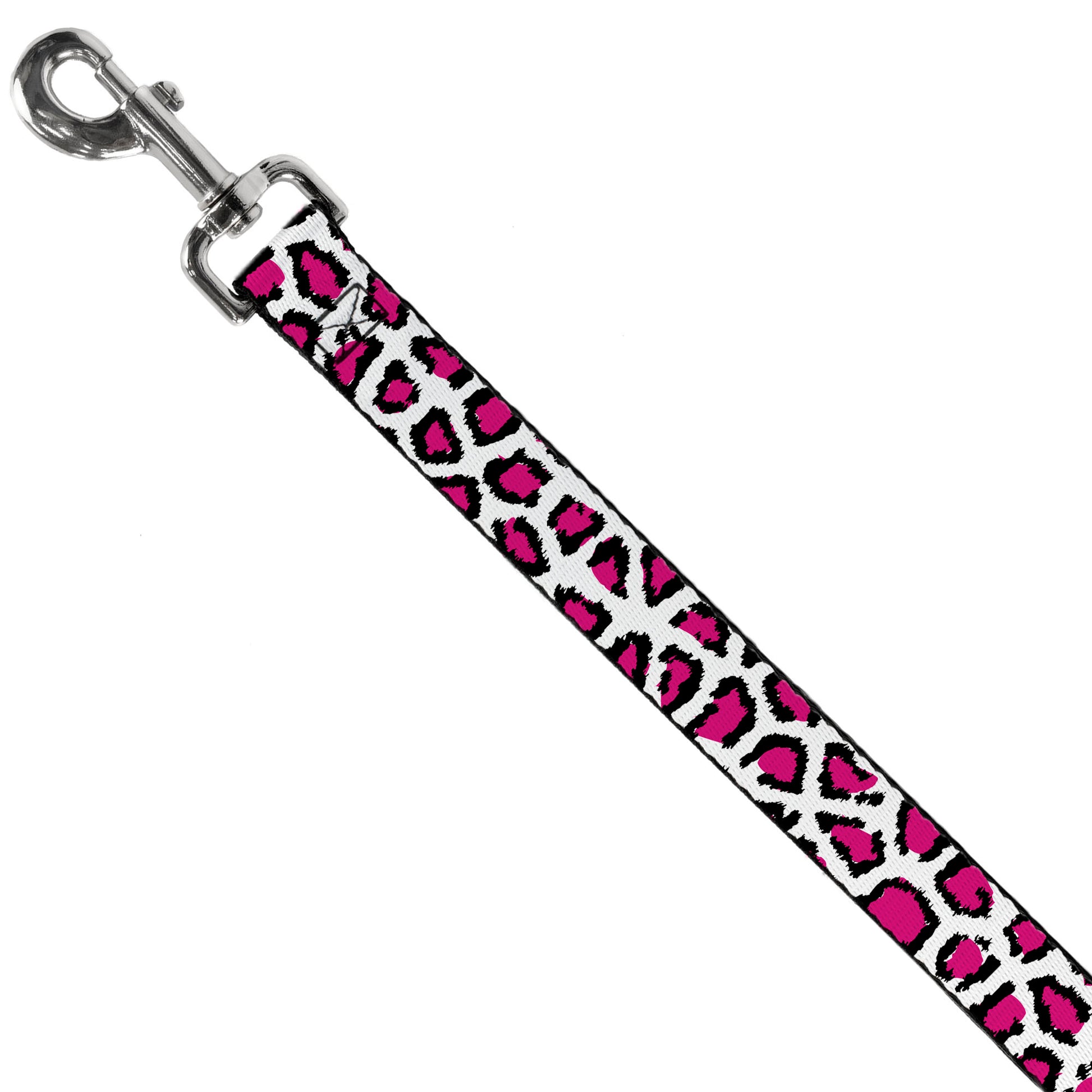 Dog Leash - Leopard White/Fuchsia Dog Leashes Buckle-Down