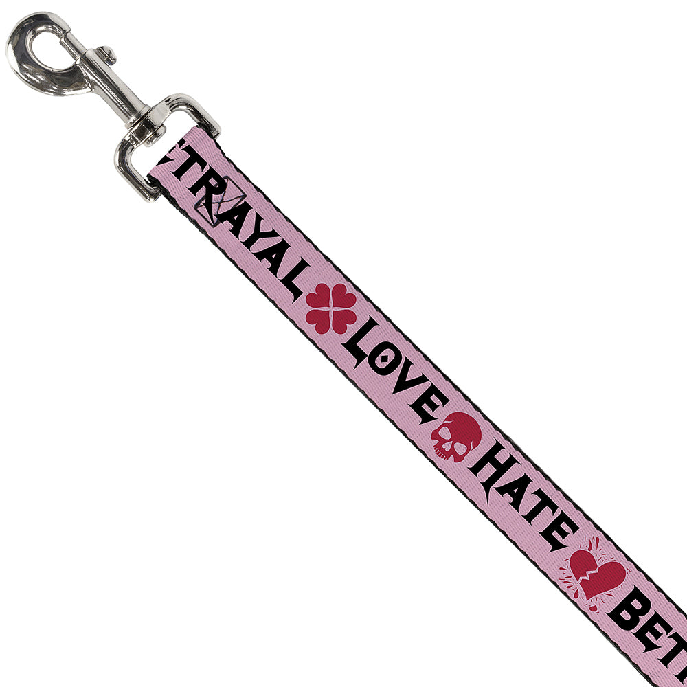 Dog Leash - Love/Hate/Betrayal Pink/Black/Fuchsia Dog Leashes Buckle-Down