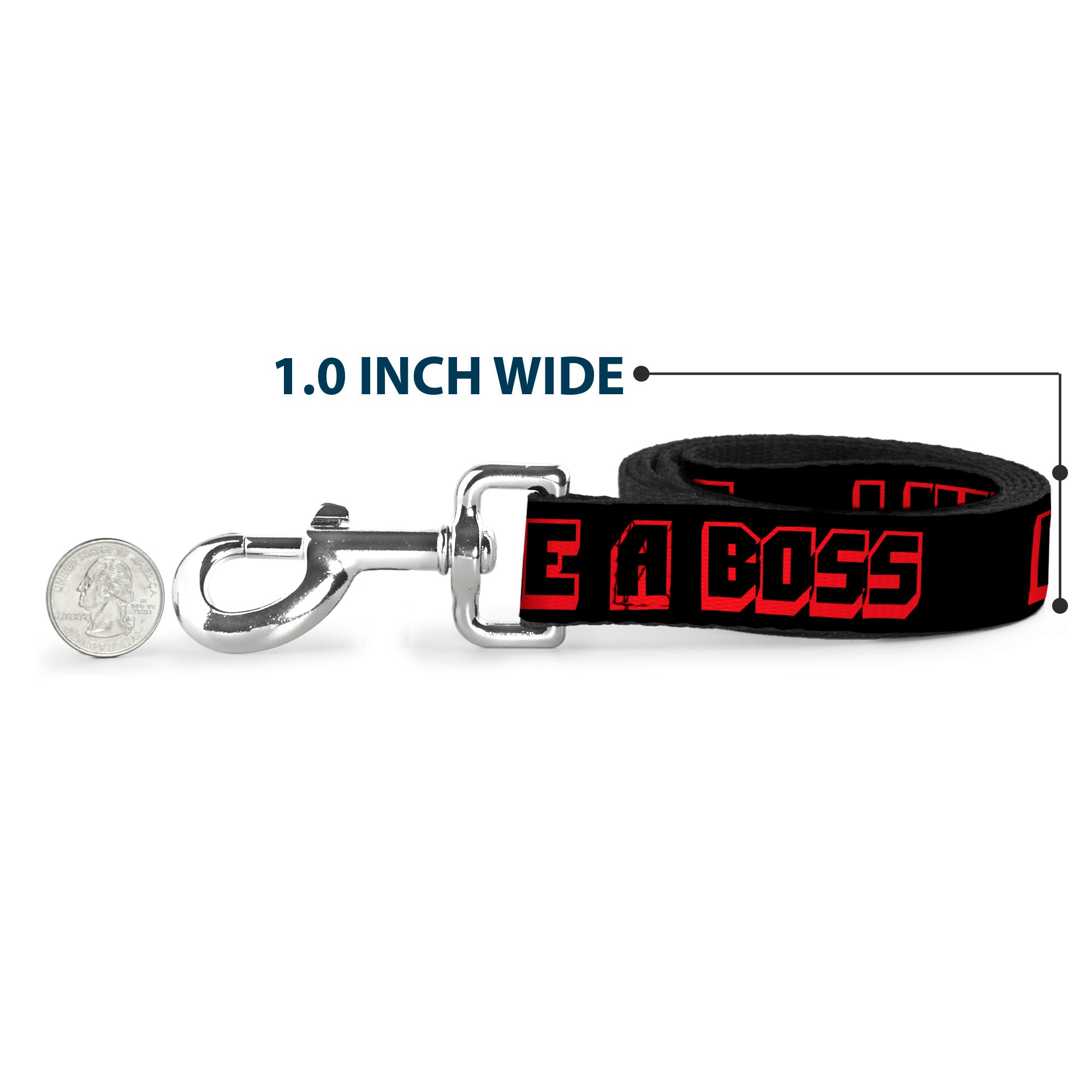 Dog Leash - LIKE A BOSS Black/Red Dog Leashes Buckle-Down