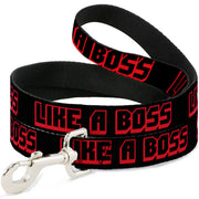 Dog Leash - LIKE A BOSS Black/Red Dog Leashes Buckle-Down