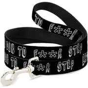 Buckle-Down Dog Leash - LETS DUB TO F**K STEP Black/White Dog Leashes Buckle-Down