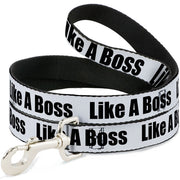 Dog Leash - LIKE A BOSS White/Black Dog Leashes Buckle-Down