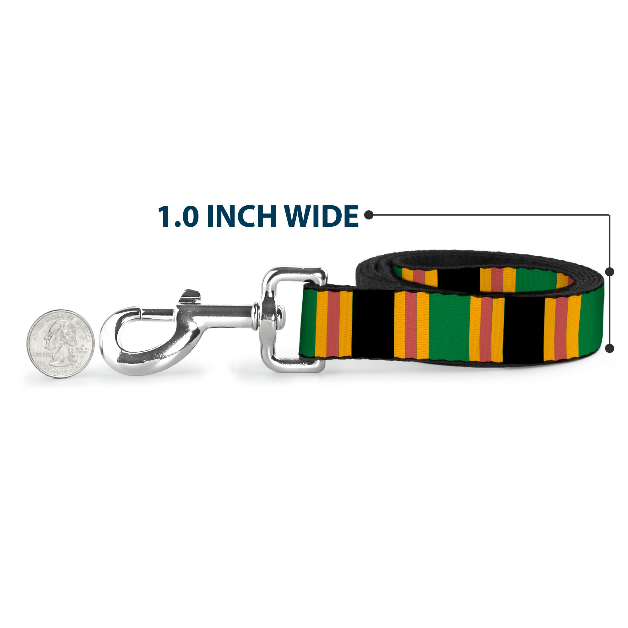 Dog Leash - Lines Black/Gold/Pink/Green Dog Leashes Buckle-Down