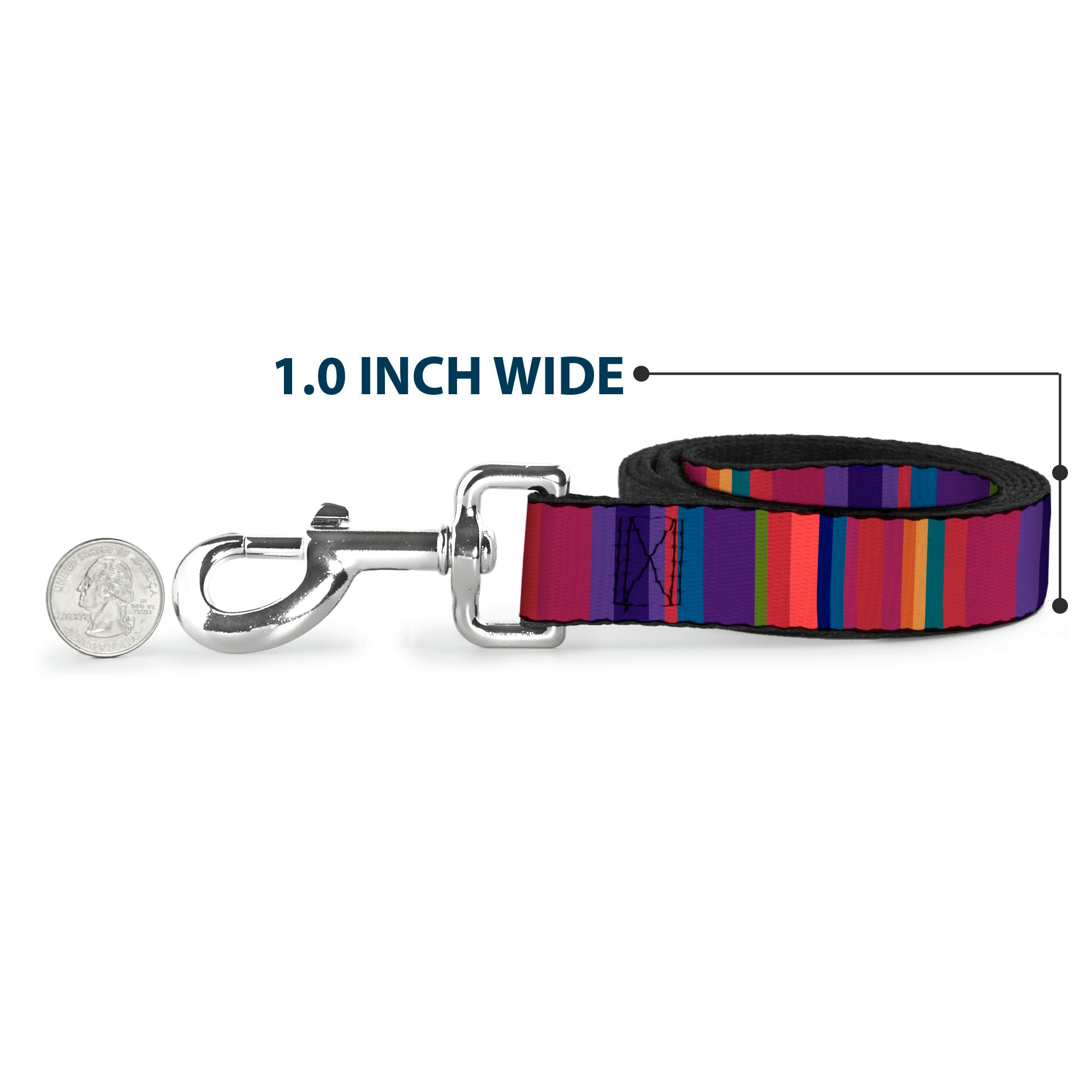 Dog Leash - Lines Reds/Purples Dog Leashes Buckle-Down