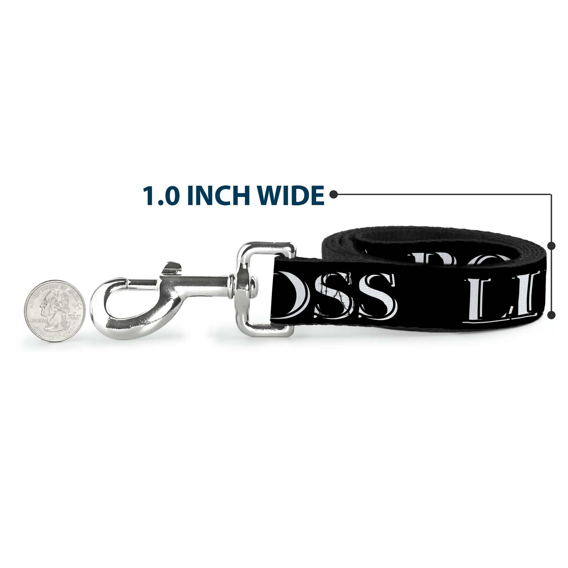 Dog Leash - LIKE A BOSS2 Black/Red Dog Leashes Buckle-Down