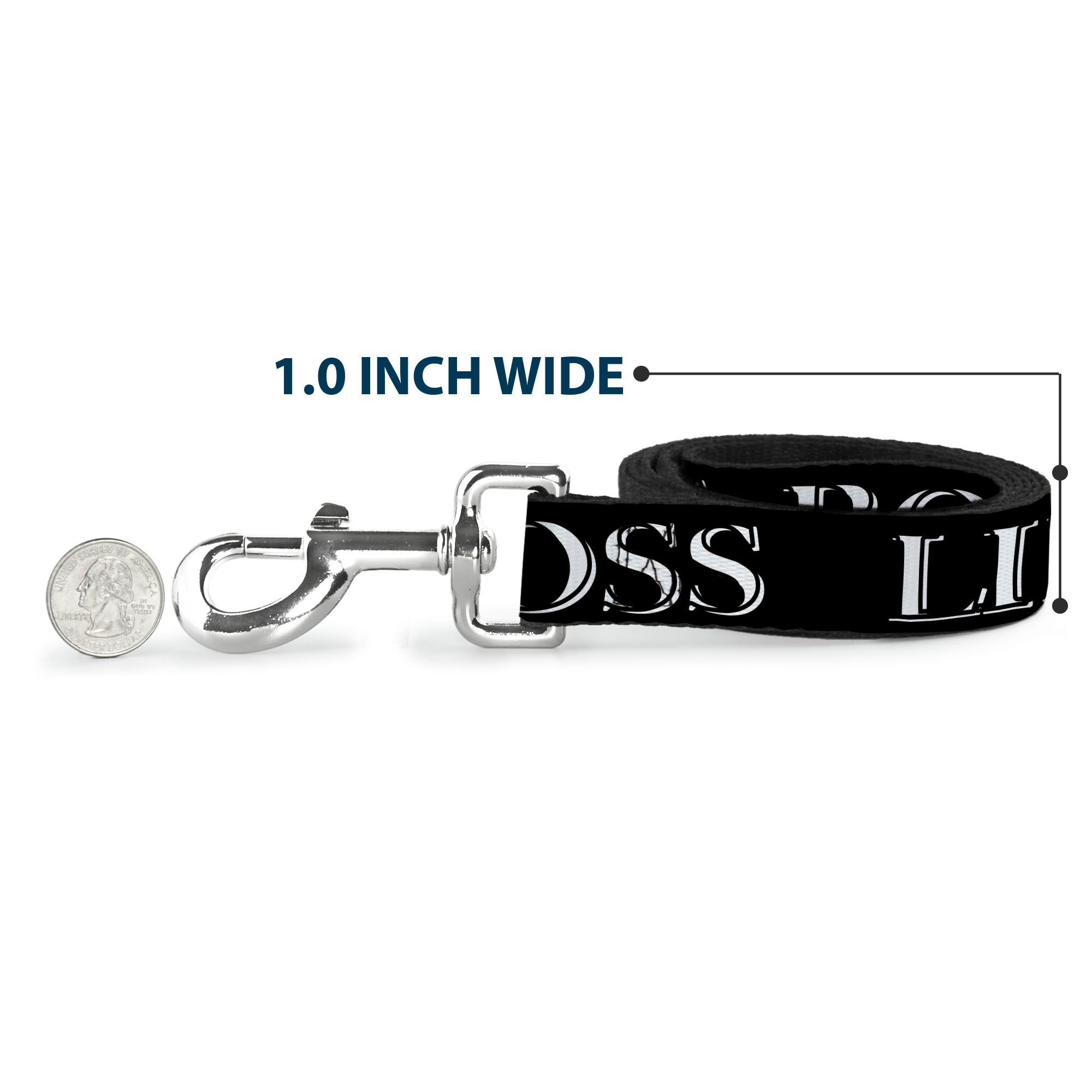 Dog Leash - LIKE A BOSS2 Black/Red Dog Leashes Buckle-Down