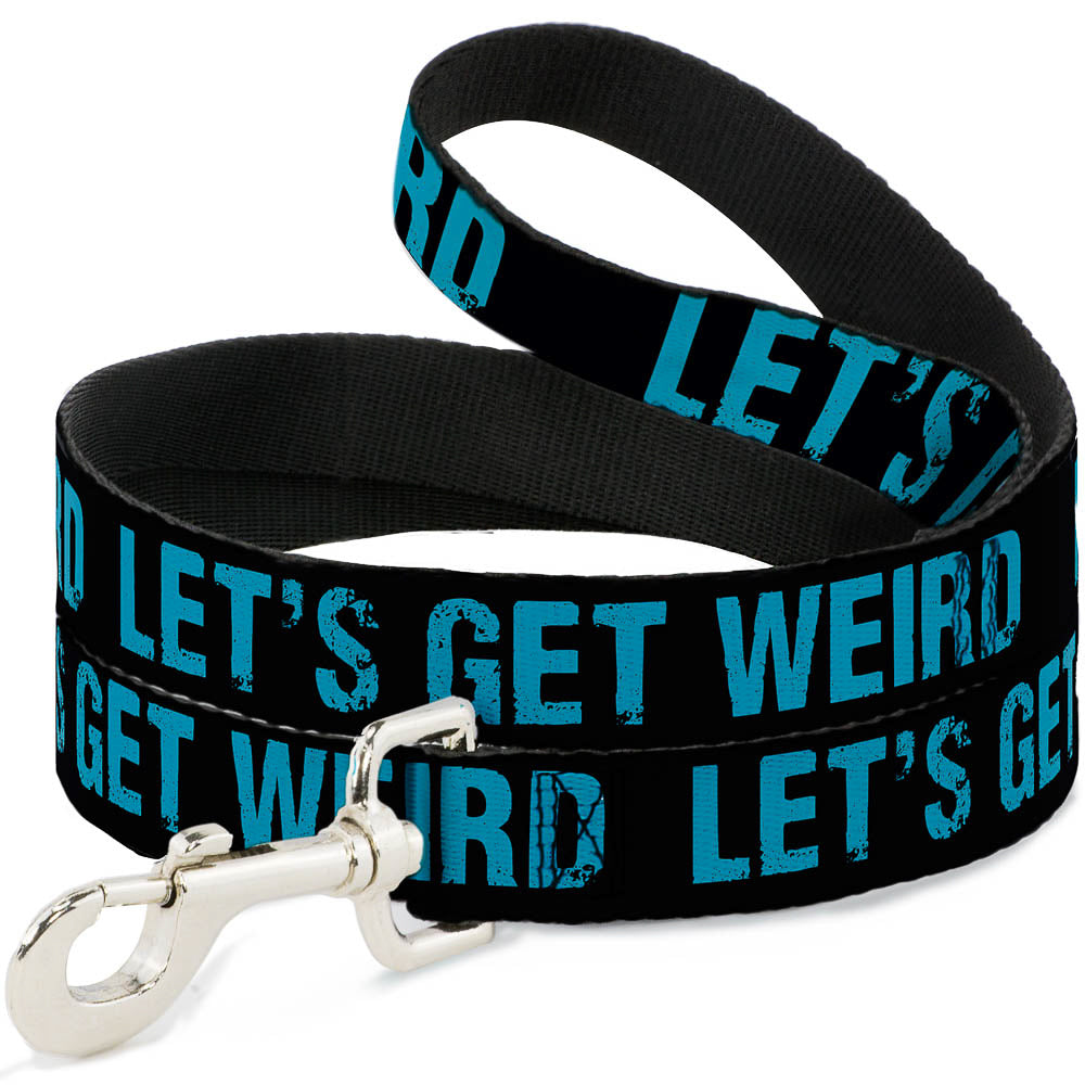Dog Leash - LET'S GET WEIRD Weathered Black/Bright Blue Dog Leashes Buckle-Down